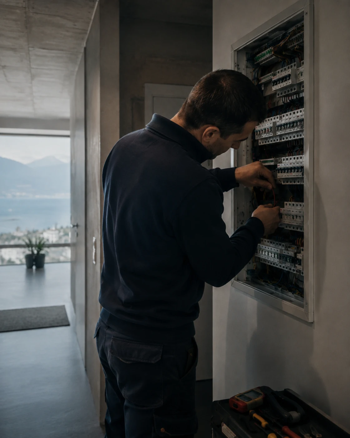Électricien Pezzotta au travail à Lausanne